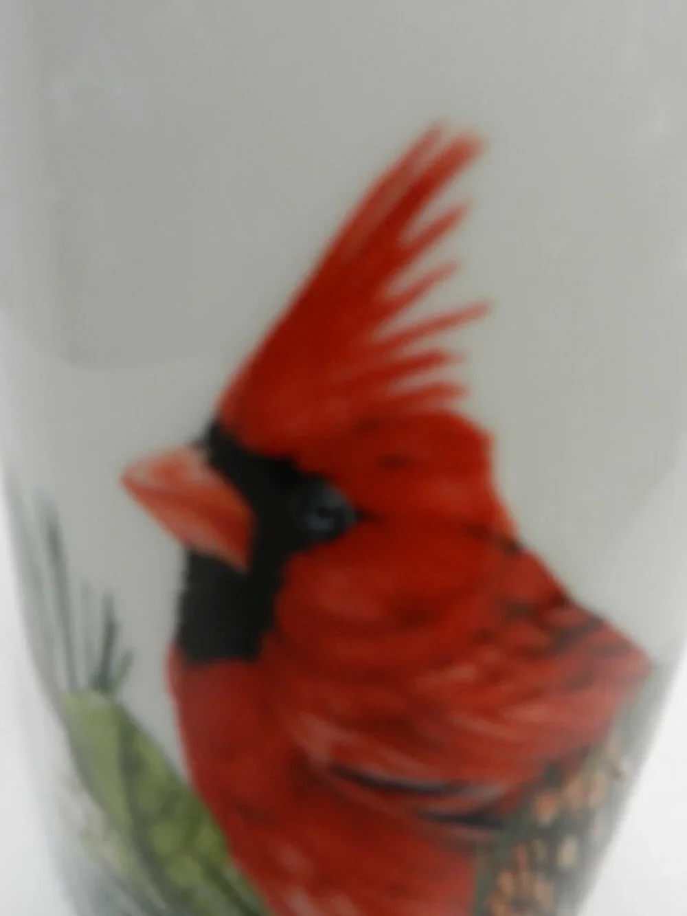 Williams Sonoma Woodland Berry Red Cardinal Bird Christmas Mug Pine Cone